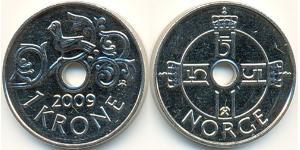 1 Krone Norvège Cuivre/Nickel 