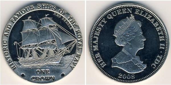 1 Krone Tristan da Cunha (archipel) Cuivre/Nickel Elizabeth II (1926-2022)