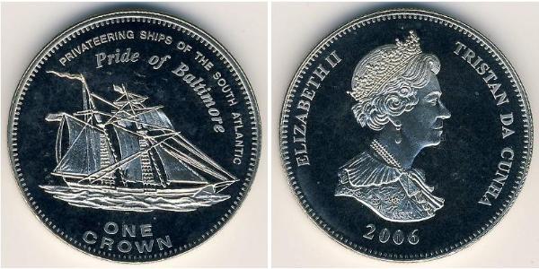 1 Krone Tristan da Cunha (archipel) Cuivre/Nickel Elizabeth II (1926-2022)