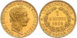 1 Krone Austrian Empire (1804-1867) Gold 