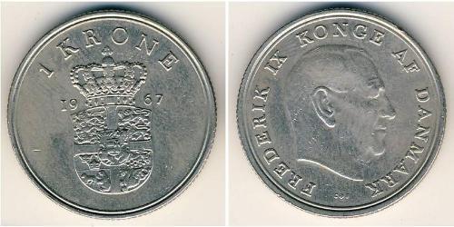 1 Krone Dänemark Kupfer/Nickel Friedrich IX. (Dänemark) (1899 - 1972)