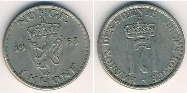 1 Krone Norwegen Kupfer/Nickel 