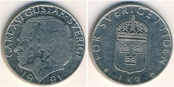 1 Krone Schweden Kupfer/Nickel Carl XVI. Gustaf