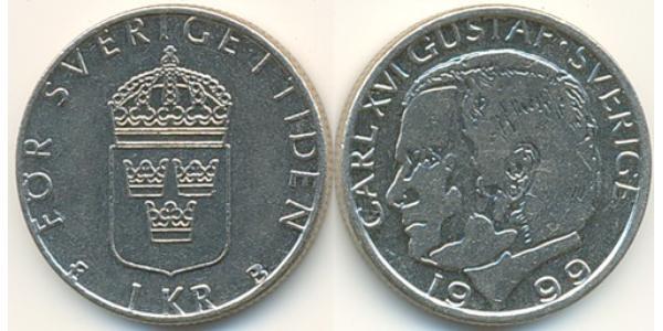 1 Krone Schweden Kupfer/Nickel Carl XVI. Gustaf