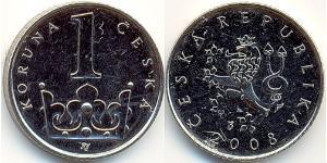 1 Krone Tchécoslovaquie  (1918-1992) Acier/Nickel 