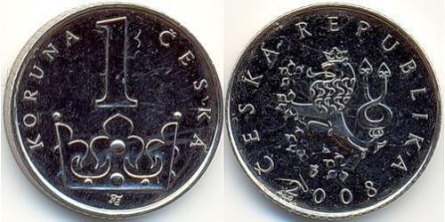 1 Krone Tchécoslovaquie  (1918-1992) Acier/Nickel 