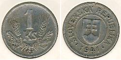 1 Krone Eslovaquia Níquel/Cobre 