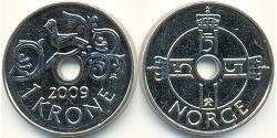 1 Krone Noruega Níquel/Cobre 