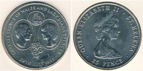 1 Krone Santa Helena (1981 - ) Níquel/Cobre 