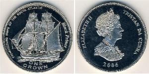 1 Krone Tristán de Acuña Níquel/Cobre Isabel II (1926-2022)