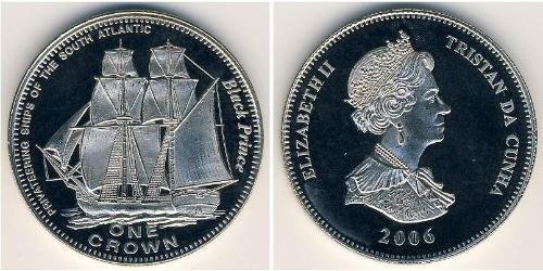 1 Krone Tristán de Acuña Níquel/Cobre Isabel II (1926-2022)