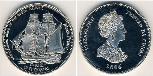 1 Krone Tristán de Acuña Níquel/Cobre Isabel II (1926-2022)