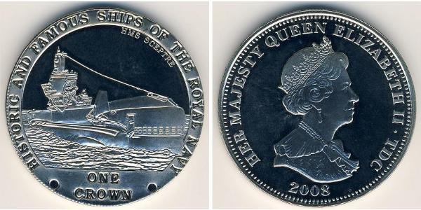 1 Krone Tristán de Acuña Níquel/Cobre Isabel II (1926-2022)
