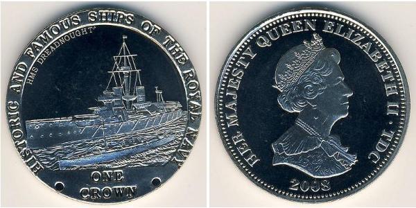 1 Krone Tristán de Acuña Níquel/Cobre Isabel II (1926-2022)