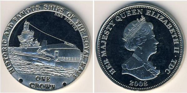 1 Krone Tristán de Acuña Níquel/Cobre Isabel II (1926-2022)