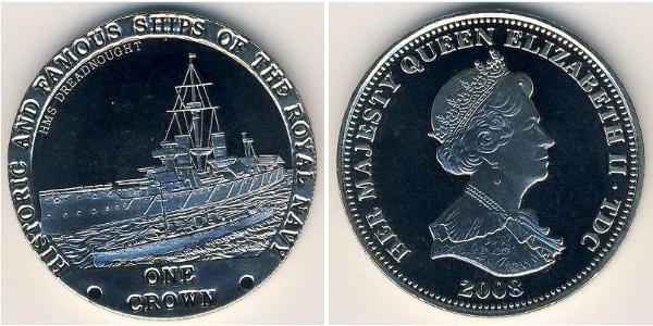 1 Krone Tristán de Acuña Níquel/Cobre Isabel II (1926-2022)