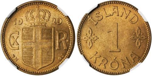 1 Krone Islandia Oro 