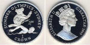 1 Krone Gibraltar Plata 