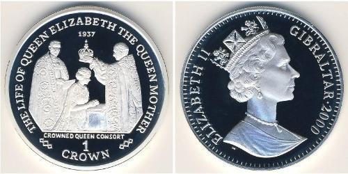 1 Krone Gibraltar Plata 