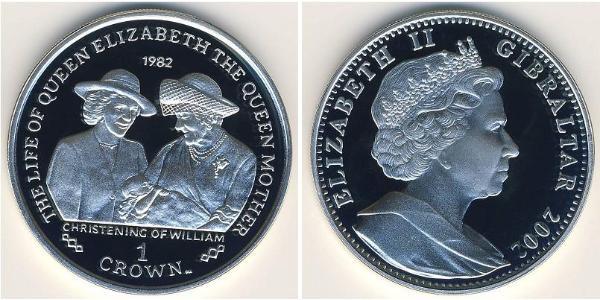 1 Krone Gibraltar Plata 