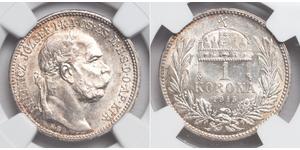 1 Krone Imperio austrohúngaro (1867-1918) Plata Franz Joseph I (1830 - 1916)