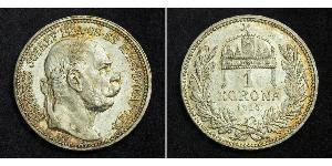 1 Krone Imperio austrohúngaro (1867-1918) Plata Franz Joseph I (1830 - 1916)