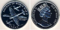 1 Krone Isla de Man Plata Isabel II (1926-2022)