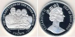 1 Krone Isla de Man Plata Isabel II (1926-2022)