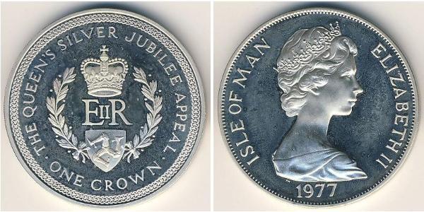 1 Krone Isla de Man Plata 