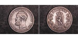 1 Krone United Kingdoms of Sweden and Norway (1814-1905) Plata Óscar II de Suecia (1829-1907)