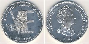 1 Krone  Plata Isabel II (1926-2022)