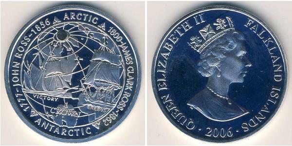 1 Krone Isole Falkland Rame Elisabetta II (1926-2022)