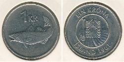 1 Krone Islanda Rame/Nichel 