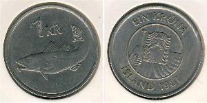 1 Krone Islanda Rame/Nichel 
