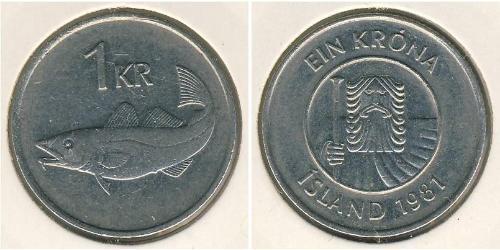 1 Krone Islanda Rame/Nichel 
