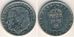 1 Krone Svezia Rame/Nichel Carlo XVI Gustavo di Svezia