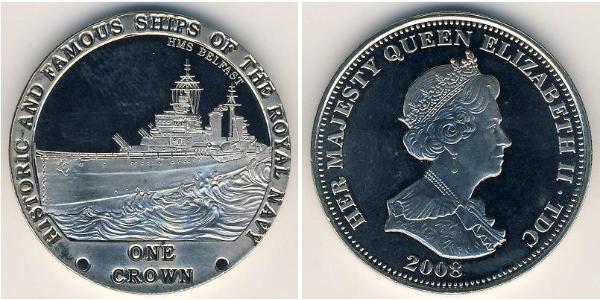 1 Krone Tristan da Cunha Rame/Nichel Elisabetta II (1926-2022)