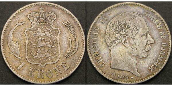 1 Krone Dänemark Silber Christian IX. von Dänemark (1818-1906)