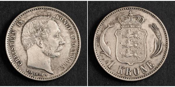 1 Krone Dänemark Silber Christian IX. von Dänemark (1818-1906)