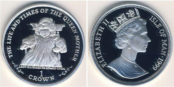 1 Krone Isle of Man Silber Elizabeth II (1926-2022)