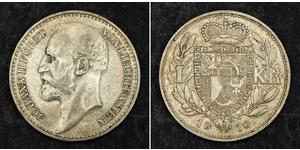 1 Krone Liechtenstein Silber Johann II, Prince of Liechtenstein (1840-1929)