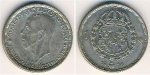 1 Krone Schweden Silber Gustav V. (Schweden) (1858 - 1950)