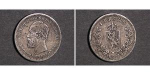 1 Krone United Kingdoms of Sweden and Norway (1814-1905) Silber Oskar II. (Schweden) (1829-1907)