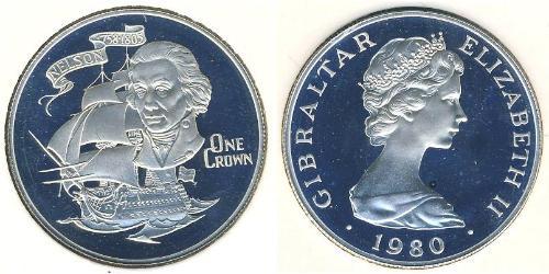 1 Krone Gibraltar Silver 