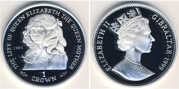 1 Krone Gibraltar Silver 