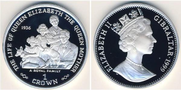 1 Krone Gibraltar Silver 
