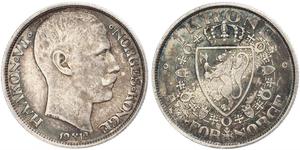 1 Krone Kingdom of Norway (1905 - ) Silver Haakon VII of Norway (1872 - 1957)