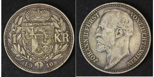 1 Krone Liechtenstein Silver Johann II, Prince of Liechtenstein (1840-1929)
