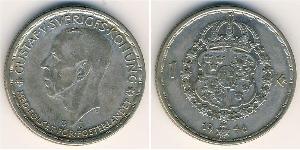 1 Krone Sweden Silver Gustaf V of Sweden (1858 - 1950)