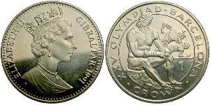 1 Krone Gibilterra  Elisabetta II (1926-2022)